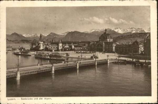 Luzern LU Luzern Seebrücke Alpen