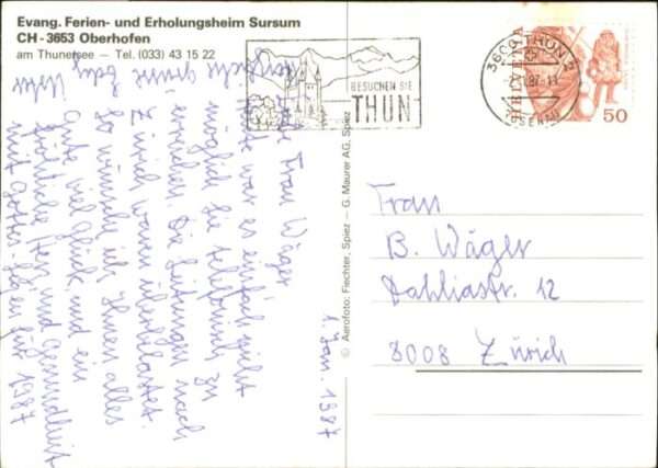 Oberhofen Thunersee Oberhofen Fliegeraufnahme Ferienheim Su – Bild 2