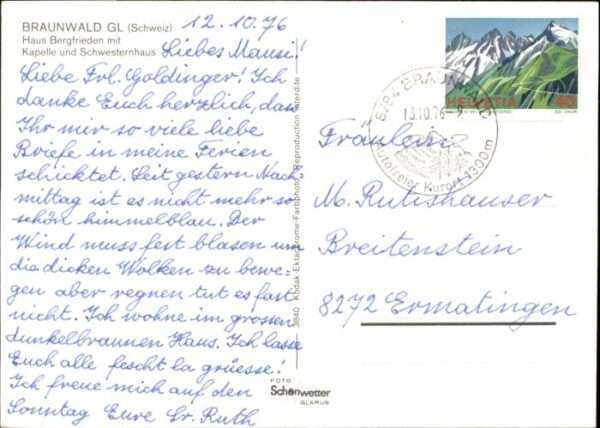 Braunwald GL Braunwald Haus Bergfrieden Kapelle Schw – Bild 2