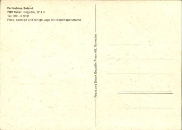 Bever Maloja GR Bever Ferienhaus Soland – Bild 2