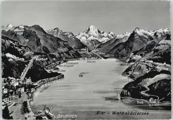 Brunnen SZ Fliegeraufnahme Vierwaldstättersee
