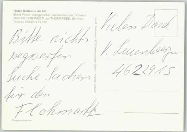 Hilterfingen Thunersee Hotel Bellevue au lac Fliegeraufnahme – Bild 2