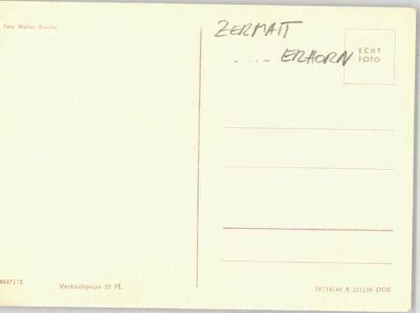Zermatt VS Zermatt [Handschriftlich] – Bild 2