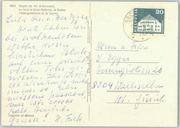 Brigels [Stempelabschlag] Mayen du Val d Annivi – Bild 2