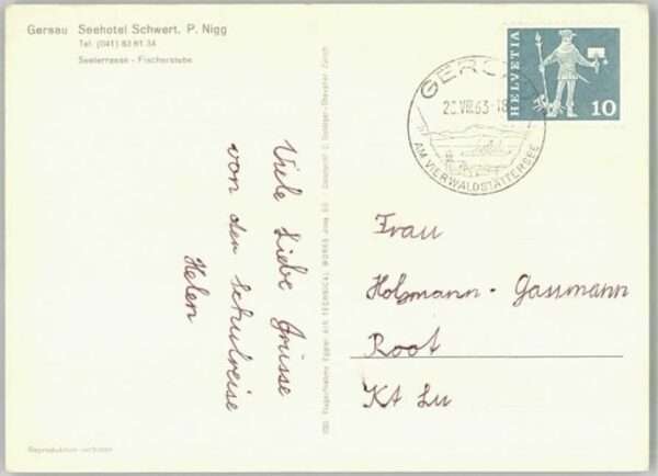 Gersau Vierwaldstaettersee Gersau Hotel Schwert Fliegeraufnahme – Bild 2