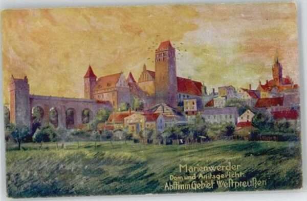 Marienwerder Westpreussen Dom Amtsgericht Künstlerkarte