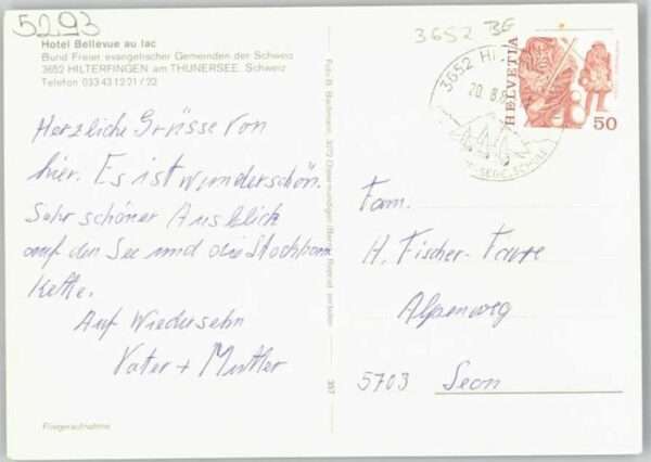 Hilterfingen Thunersee Hotel Bellevue Fliegeraufnahme – Bild 2