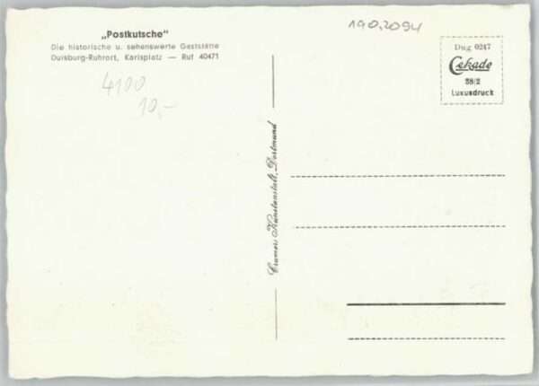 Ruhrort Gaststätte Postkutsche – Bild 2
