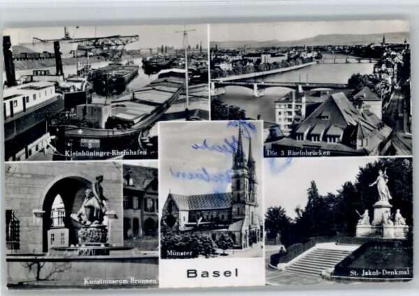 Basel BS Basel Rheinbrücke Kunstmusem Brunnen St