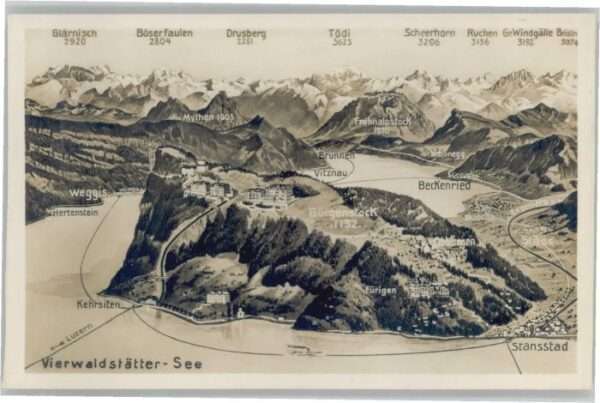 Beckenried Vierwaldstättersee Fliegeraufnahme