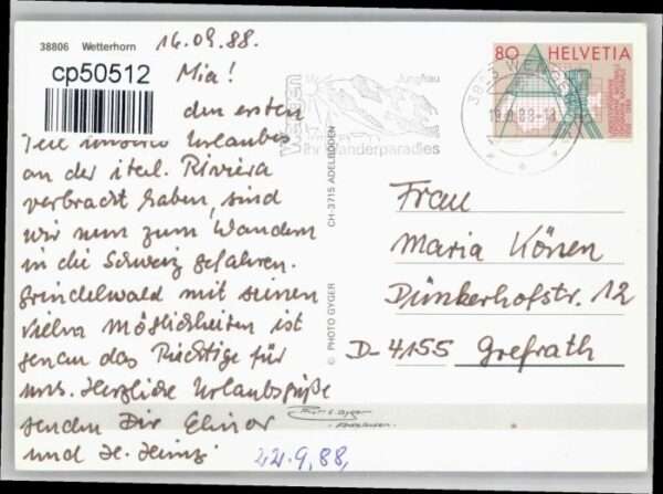 Wengen BE Wengen [Stempelabschalg] Wetterhorn – Bild 2