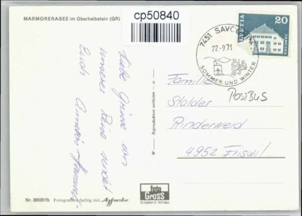 Savognin [Stempelabschlag] Marmorerasee – Bild 2
