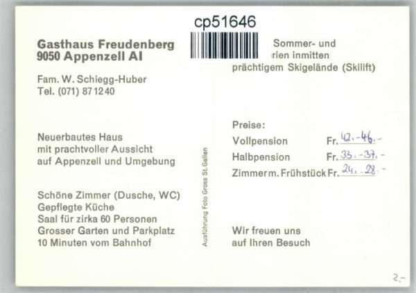 Appenzell IR Appenzell Gasthaus Freudenberg – Bild 2