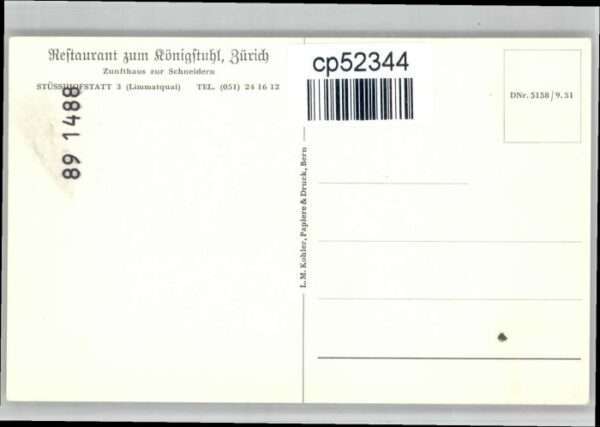 Zuerich estaurant Zum Königstuhl * – Bild 2