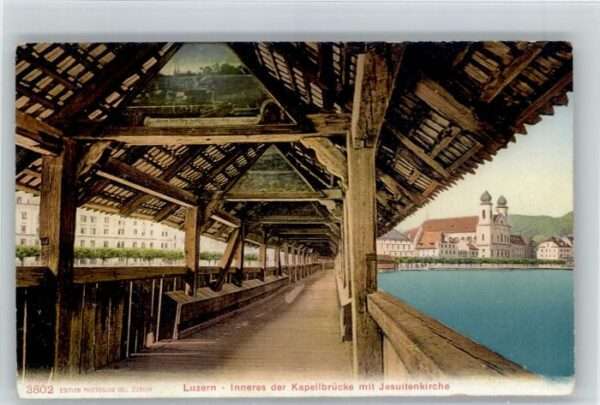 Luzern LU Luzern Kapellbrücke Jesuiten Kirche