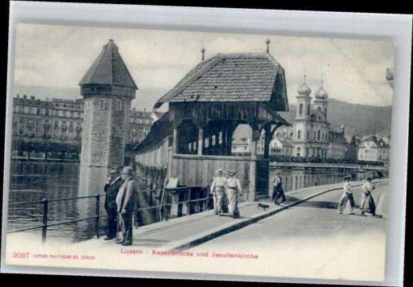 Luzern LU Luzern Kapellbrücke Jesuiten Kirche