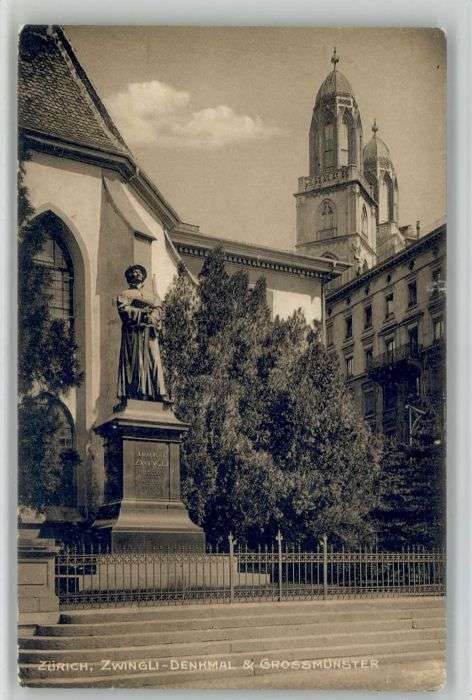 Zuerich wingli Denkmal Grossmünster x