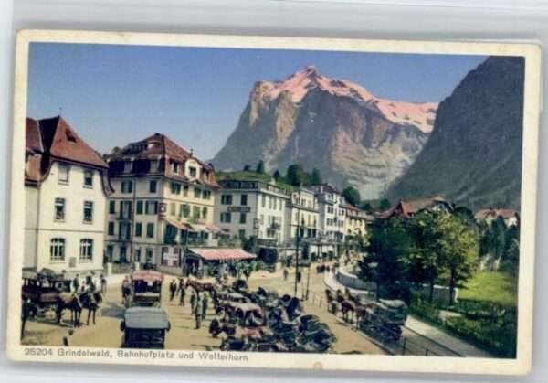 Grindelwald Bahnhofplatz Wetterhorn