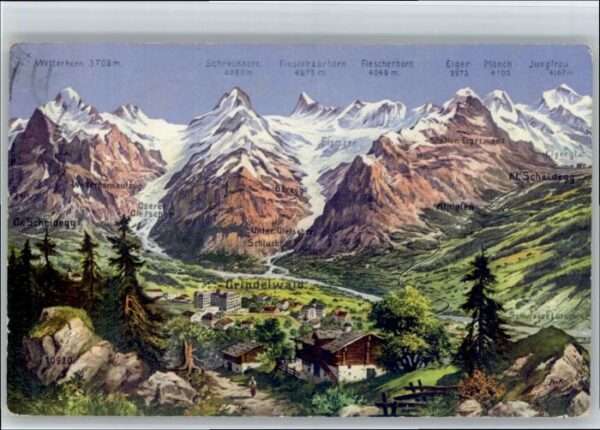 Grindelwald Wetterhorn Schreckhorn Eiger Mönch Jung