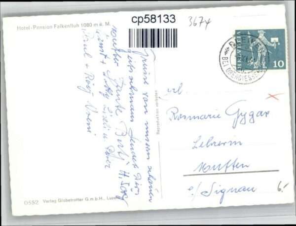 Oberdiessbach [Stempelabschlag] Hotel Pension Falkenf – Bild 2