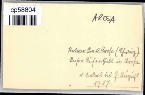 Arosa GR Arosa [Handschriftlich] – Bild 2