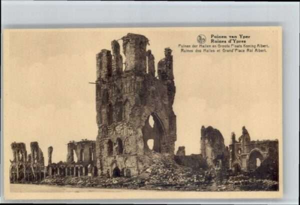 Yper Ypres Ruinen Puinen Hallen Groote Plaat