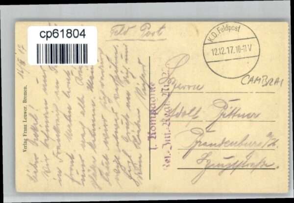 Cambrai [handschriftlich] Port Hafen – Bild 2