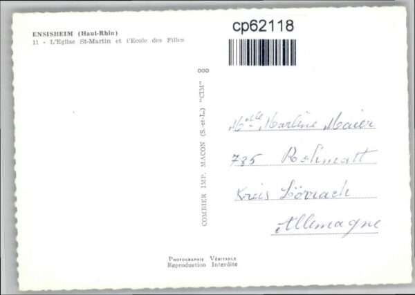 Ensisheim Eglise St. Martin Ecole Filles – Bild 2