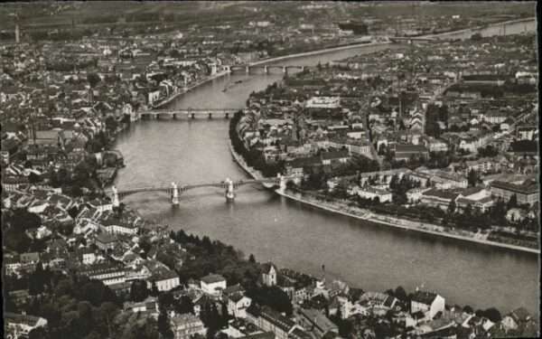 Basel BS Basel Fliegeraufnahme Rheinbrücke