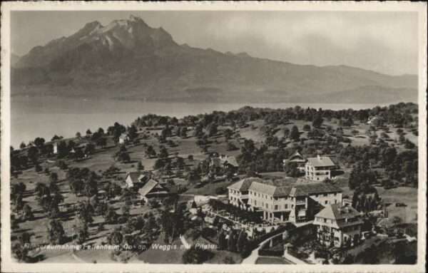 Weggis Vierwaldstaettersee Weggis Fliegeraufnahme Ferienheim Co op