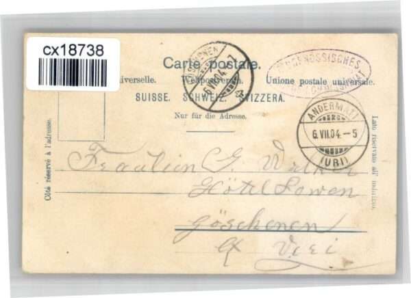 Andermatt [Stempelabschlag] Gotthardtsrasse Resta – Bild 2