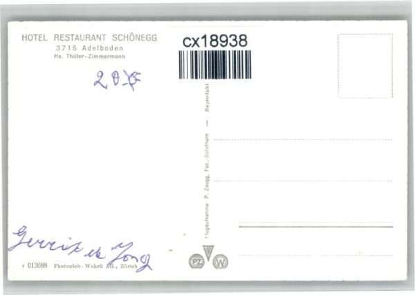 Adelboden Hotel Restaurant Schönegg Fliegeraufnah – Bild 2