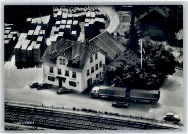 Rheinsulz Gasthaus Salmen Fliegeraufnahme