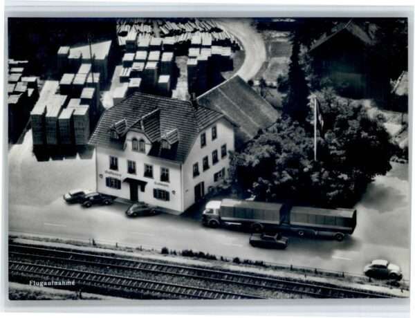 Rheinsulz Gasthaus Salmen Fliegeraufnahme