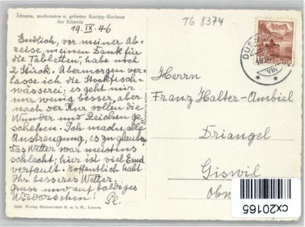 Dussnang [Stempelabschlag] Kneipp Kurhaus – Bild 2