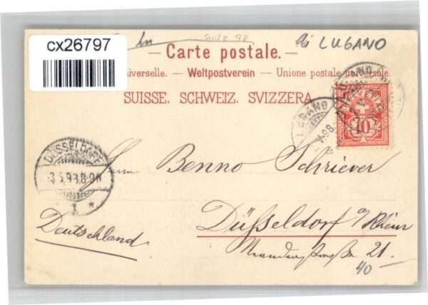 Lugano TI Lugano Cartolina Commemorative – Bild 2