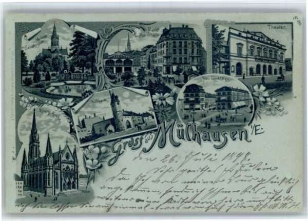 Muelhausen Elsass arkt Markthalle Theater Bollwerk Kirche