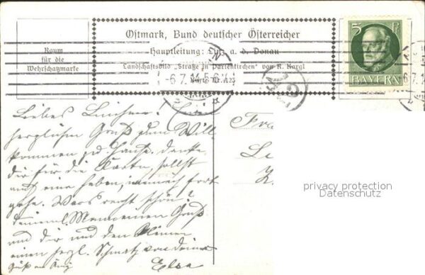 BDD Oesterreich Karte Nr. 123 Partenkirchen Strasse R. – Bild 2