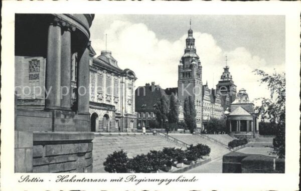 Stettin Szczecin Pommern Hakenterrasse mit Regierungsgebäude