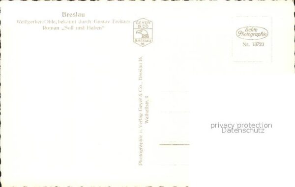 Breslau Niederschlesien Weissgerber Ohle – Bild 2