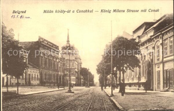 Belgrad Serbien König Milans Strasse mit Conak