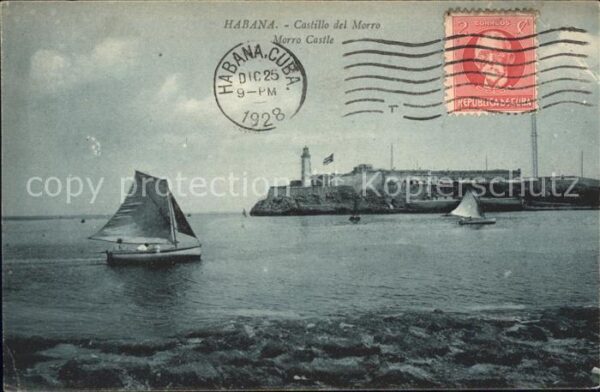 Habana Havana Castillo del Morro Stempel auf AK