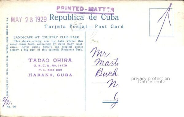 Habana Havana Paisaje en el Country Club Park Stempel – Bild 2