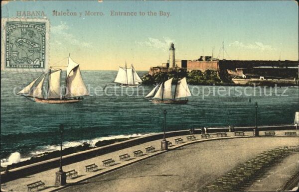 Habana Havana Malecon y Morro Entrance to Bay Segelbo
