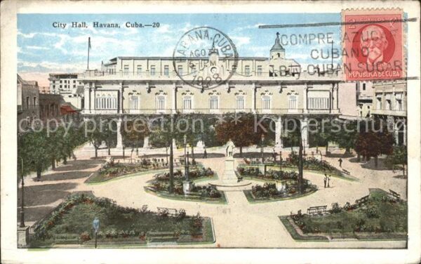 Havana Habana City Hall Stempel auf AK