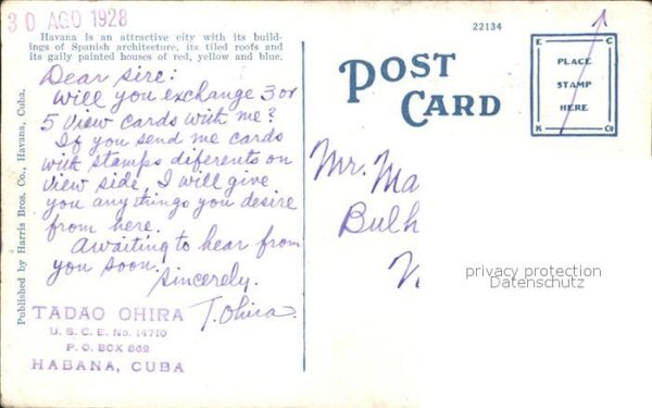 Havana Habana City Hall Stempel auf AK – Bild 2