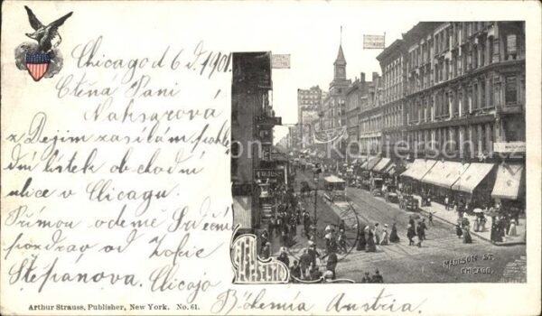 Chicago Illinois Madison Street Eagle Wappen