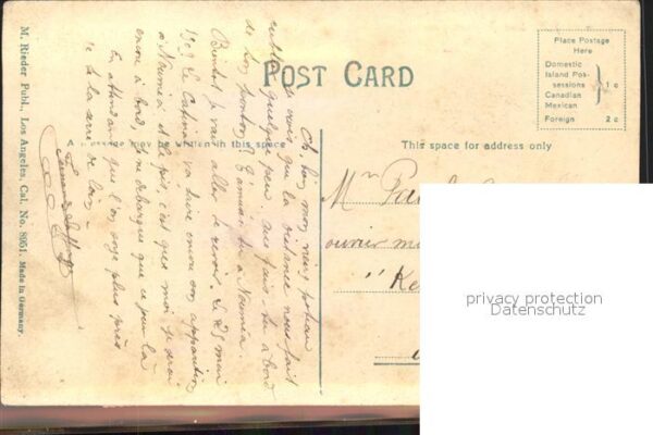 Los Angeles California Harvard Hall Stempel auf AK – Bild 2
