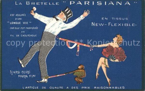 Mode Bretelle Parisiana Werbung Zylinder Fäc