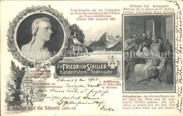 Schiller Friedrich Todesjahr Marmorbüste Wilhelm Tell Tell